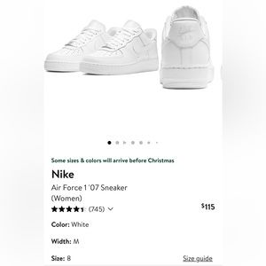 Women’s Air Force 1- brand new comes with a dress protector insert.
